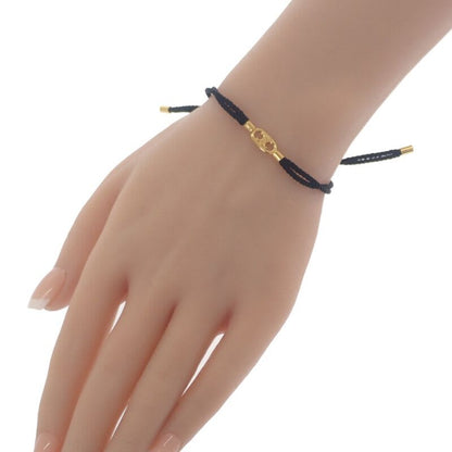Celine Maillon Triomphe Code Beach Bracelet Metal Black Gold Women's Strap
