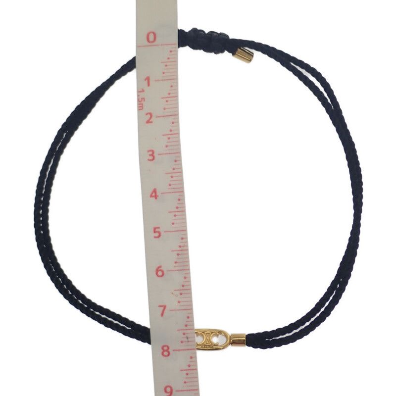 Celine Maillon Triomphe Code Beach Bracelet Metal Black Gold Women's Strap