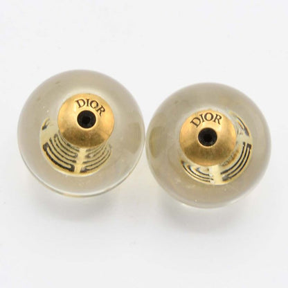 Christian Dior Clear Tribal Earrings With Gold Color Box M4420