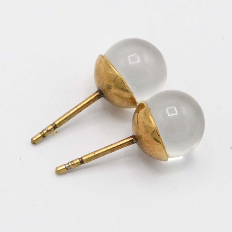 Christian Dior Clear Tribal Earrings With Gold Color Box M4420