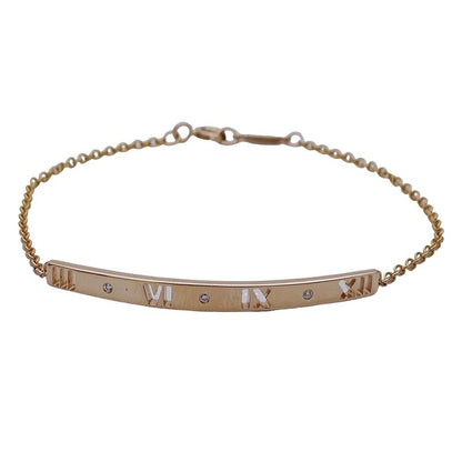 Tiffany & Co Tiffany & Co Bracelet Ladies Brand 750pg 3p Diamond Atlas Bar Pink