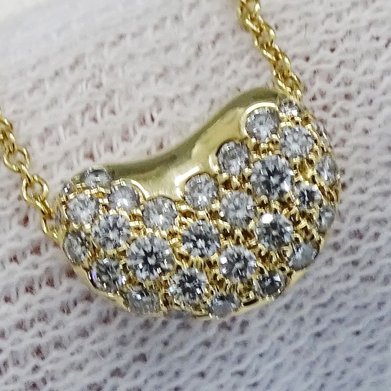 Tiffany & Co Tiffany & Co Necklace Ladies Brand 750yg Diamond Elsa Peretti Bean