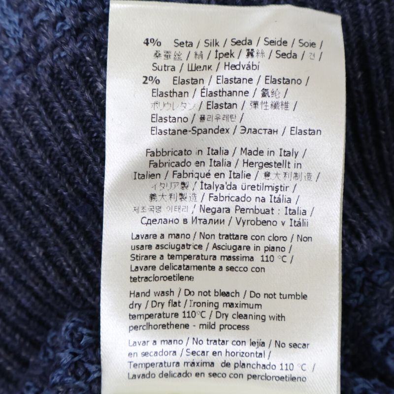 Fendi 24 Fzy443 Ao5j Blue Linen Cotton and Silk Ff Allover Short Sleeve Knit