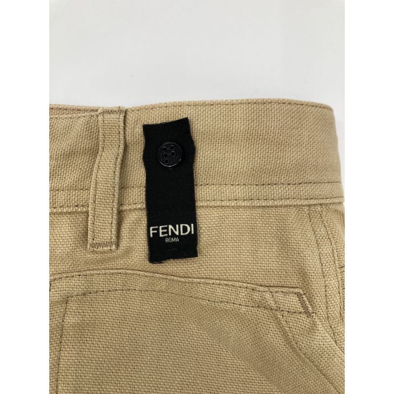Fendi 23 Fb0968 Ar96 Beige Work Painter Bermuda Canvas Half Pants 48