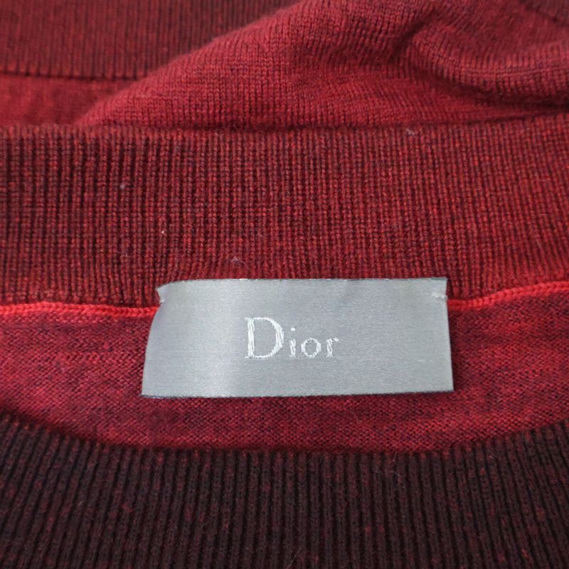 Dior Homme Dior Homme 833m611kt034 Red Wool Bee Embroidery Gradient Knit M