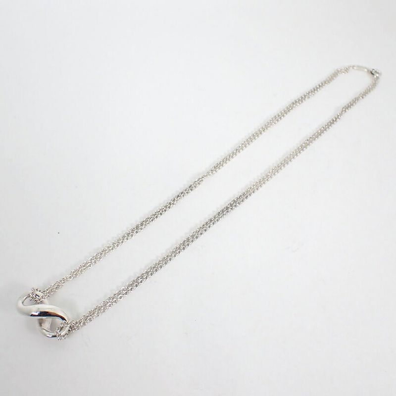 Tiffany & Co 925 Infinity Double Chain Necklace J98-5