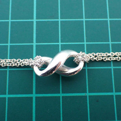 Tiffany & Co 925 Infinity Double Chain Necklace J98-5