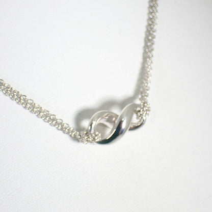 Tiffany & Co 925 Infinity Double Chain Necklace J98-5