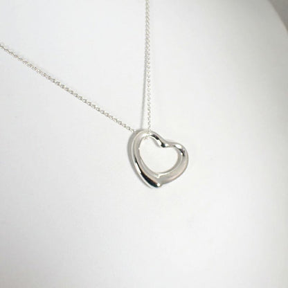 Tiffany & Co 925 Open Heart Pendant Necklace J98-6