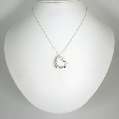 Tiffany & Co 925 Open Heart Pendant Necklace J98-6