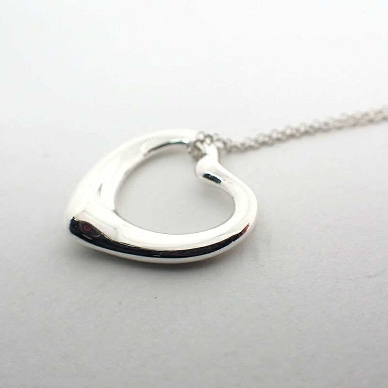 Tiffany & Co 925 Open Heart Pendant Necklace J98-6