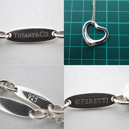 Tiffany & Co 925 Open Heart Pendant Necklace J98-6