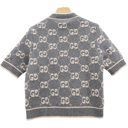 Gucci GG Boucles Wool Jacquard Top 770059 Xkcna Knit Wool GG Boucles Grey 1022