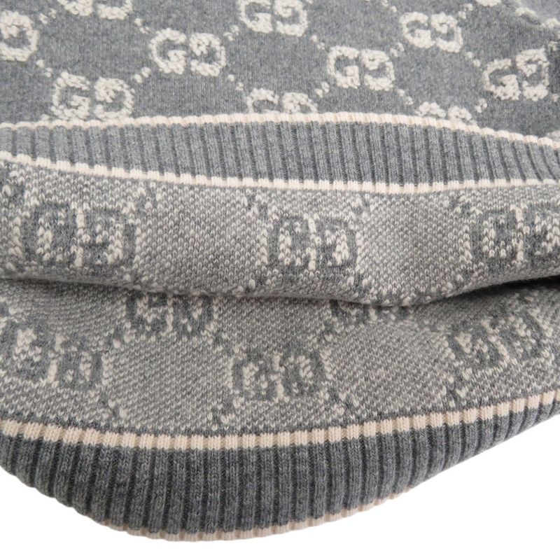 Gucci GG Boucles Wool Jacquard Top 770059 Xkcna Knit Wool GG Boucles Grey 1022