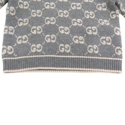 Gucci GG Boucles Wool Jacquard Top 770059 Xkcna Knit Wool GG Boucles Grey 1022