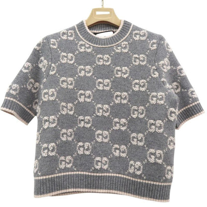 Gucci GG Boucles Wool Jacquard Top 770059 Xkcna Knit Wool GG Boucles Grey 1022