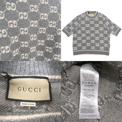 Gucci GG Boucles Wool Jacquard Top 770059 Xkcna Knit Wool GG Boucles Grey 1022