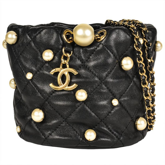Chanel Mini Chain Shoulder Bag Lambskin Black Gold Hardware 8 Digits 31st Coco