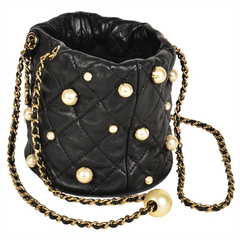 Chanel Mini Chain Shoulder Bag Lambskin Black Gold Hardware 8 Digits 31st Coco