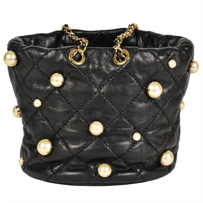 Chanel Mini Chain Shoulder Bag Lambskin Black Gold Hardware 8 Digits 31st Coco