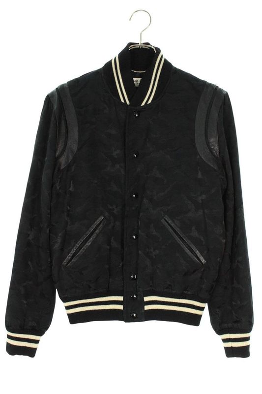 Saint Laurent Paris Teddy 354718 Y008p Camo Leather Trim Stajan Blouson Men 44