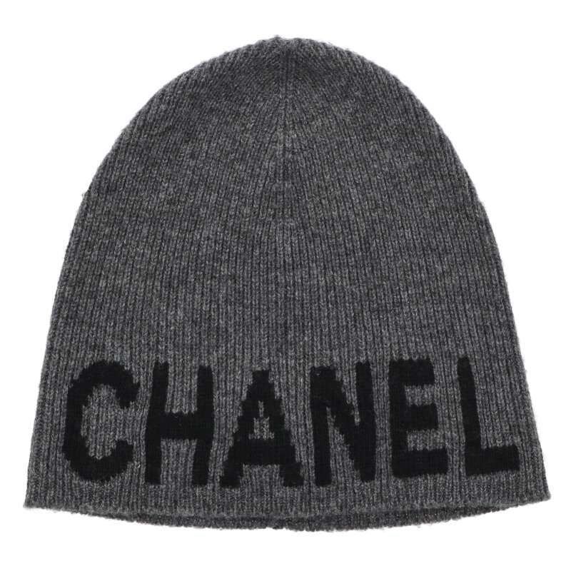 Chanel 25c Logo Embroidered Cashmere Beanie Hat Men's