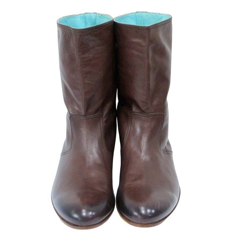 Gucci Mid-cut Boots Heel Logo Leather 216143 42 1 2 EJ Approx 27.5cm (10.83in)