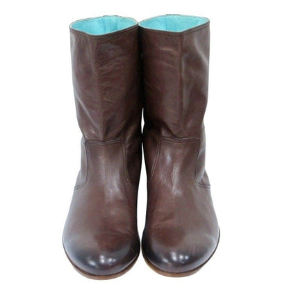 Gucci Mid-cut Boots Heel Logo Leather 216143 42 1 2 EJ Approx 27.5cm (10.83in)