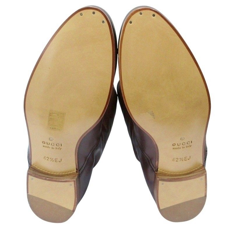 Gucci Mid-cut Boots Heel Logo Leather 216143 42 1 2 EJ Approx 27.5cm (10.83in)