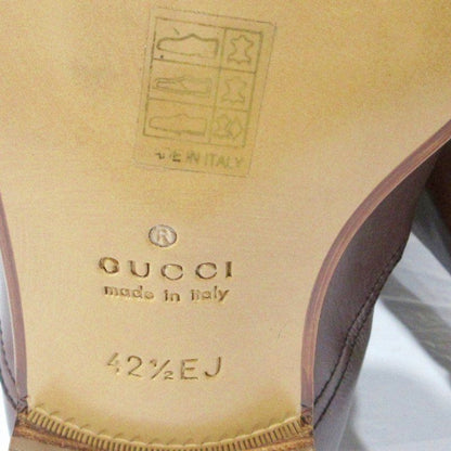 Gucci Mid-cut Boots Heel Logo Leather 216143 42 1 2 EJ Approx 27.5cm (10.83in)