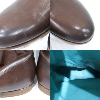 Gucci Mid-cut Boots Heel Logo Leather 216143 42 1 2 EJ Approx 27.5cm (10.83in)