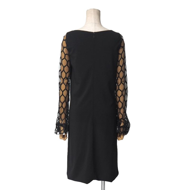 Gucci Dress Size S Lace Sleeve Midi Black Dress Long Sleeves 20251127 Ra6757