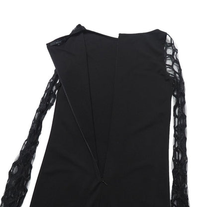Gucci Dress Size S Lace Sleeve Midi Black Dress Long Sleeves 20251127 Ra6757