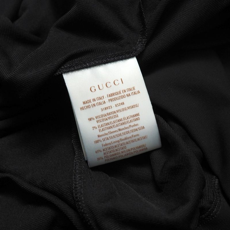 Gucci Dress Size S Lace Sleeve Midi Black Dress Long Sleeves 20251127 Ra6757