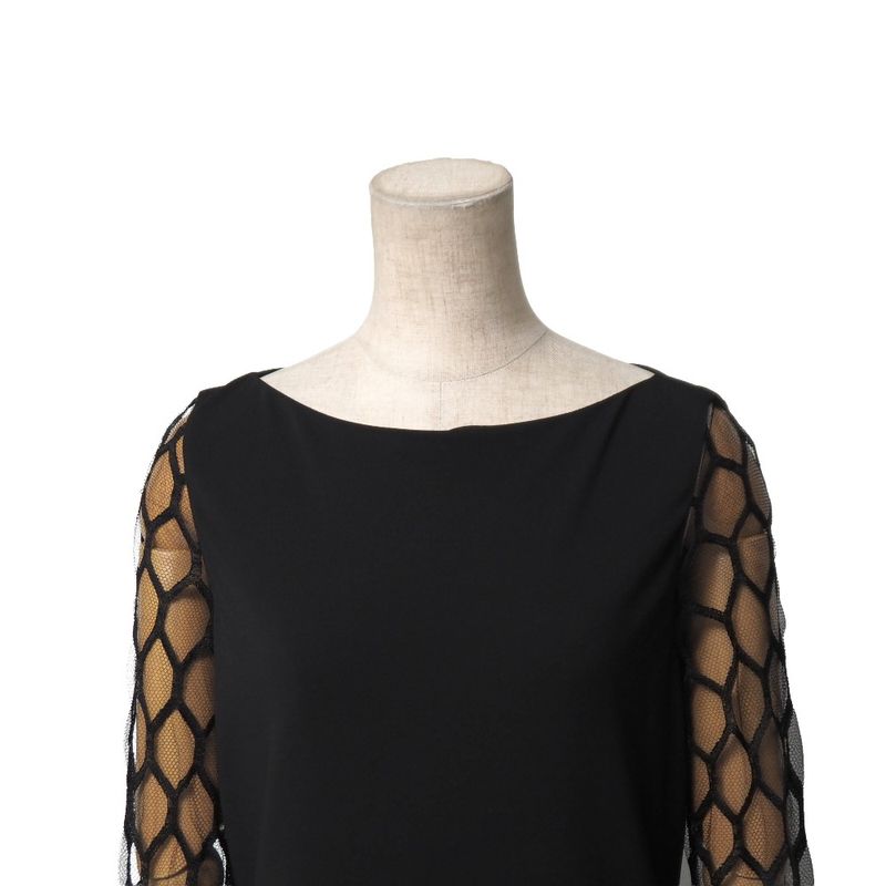 Gucci Dress Size S Lace Sleeve Midi Black Dress Long Sleeves 20251127 Ra6757