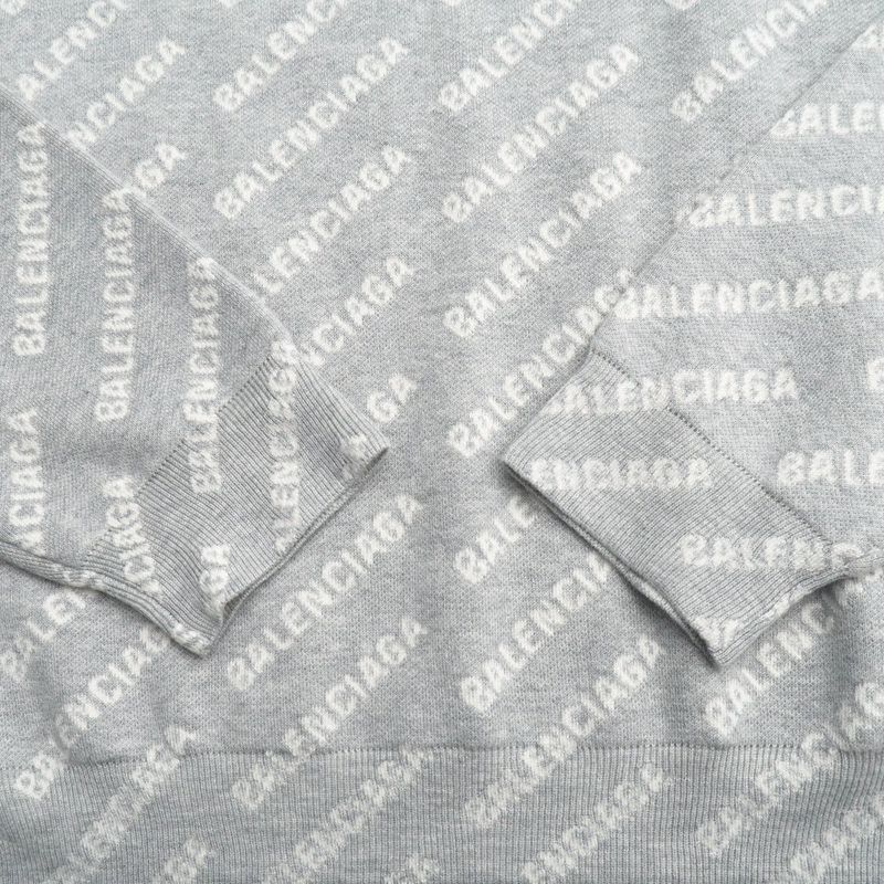 2022aw - Balenciaga All Over Crewneck Sweater Size L Logo Allover