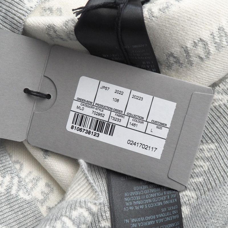 2022aw - Balenciaga All Over Crewneck Sweater Size L Logo Allover