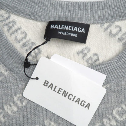 2022aw - Balenciaga All Over Crewneck Sweater Size L Logo Allover