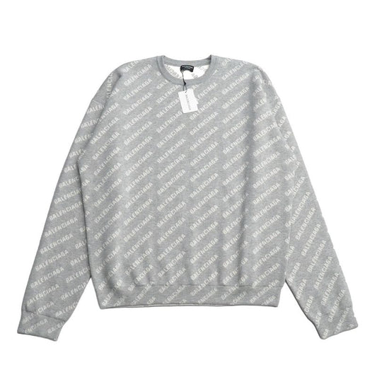 2022aw - Balenciaga All Over Crewneck Sweater Size L Logo Allover
