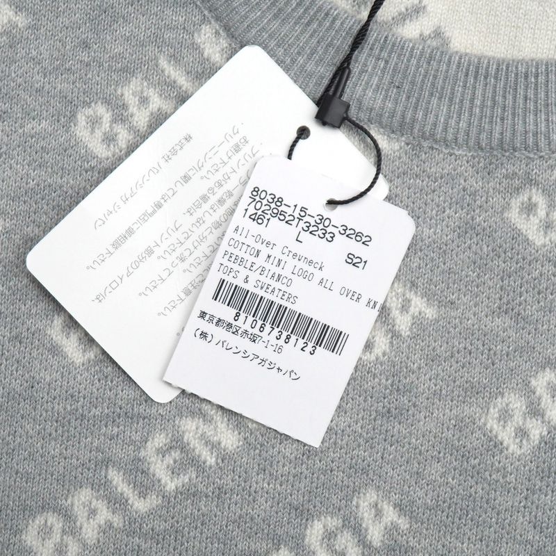 2022aw - Balenciaga All Over Crewneck Sweater Size L Logo Allover