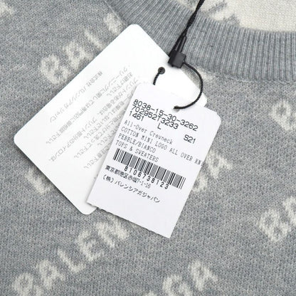 2022aw - Balenciaga All Over Crewneck Sweater Size L Logo Allover