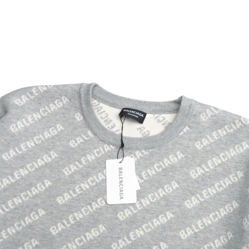 2022aw - Balenciaga All Over Crewneck Sweater Size L Logo Allover