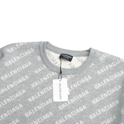 2022aw - Balenciaga All Over Crewneck Sweater Size L Logo Allover