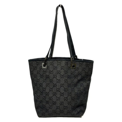 Gucci Tote Bag GG Pattern 31244 Black and White Leather