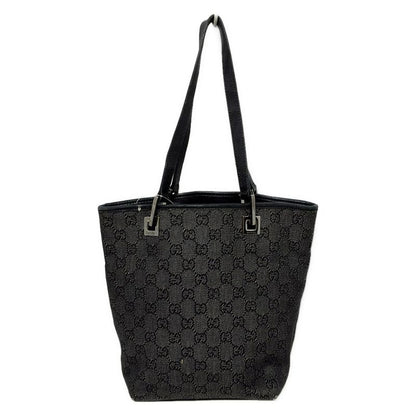 Gucci Tote Bag GG Pattern 31244 Black and White Leather