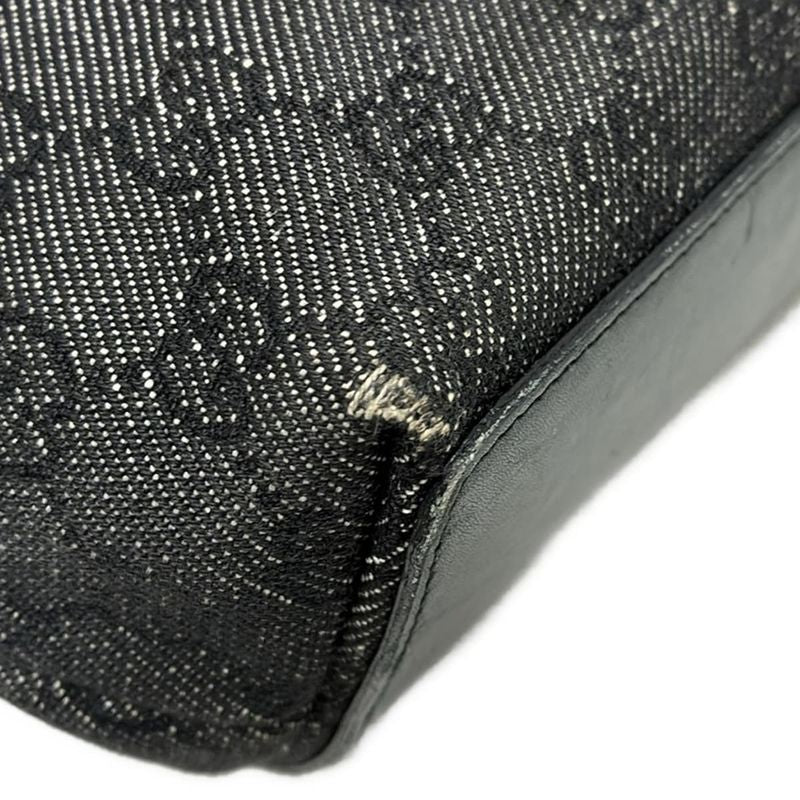 Gucci Tote Bag GG Pattern 31244 Black and White Leather