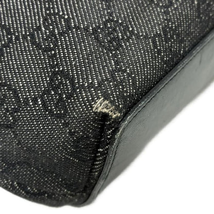 Gucci Tote Bag GG Pattern 31244 Black and White Leather