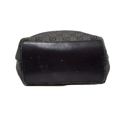 Gucci Tote Bag GG Pattern 31244 Black and White Leather