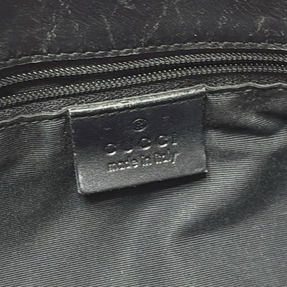 Gucci Tote Bag GG Pattern 31244 Black and White Leather