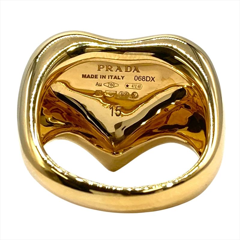 Prada Eternal Gold Eternal Gold Heart Ring #15 18k Yellow Gold 15.1g Yellow